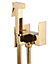 Invena Gold Black Chrome Concealed Bidet Tap In-Wall Bathroom Wallmounted Brass Shower Sprayer Mixer