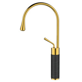 Invena Gold/Black Marble Kitchen Sink Tap Bathroom Basin Mixer Bar Standing Faucet