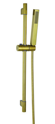 Invena Gold Finishing Shower Set Bathroom Bar Wall Column Replacement Movable Handle
