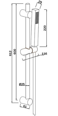 Invena Gold Finishing Shower Set Bathroom Bar Wall Column Replacement Movable Handle