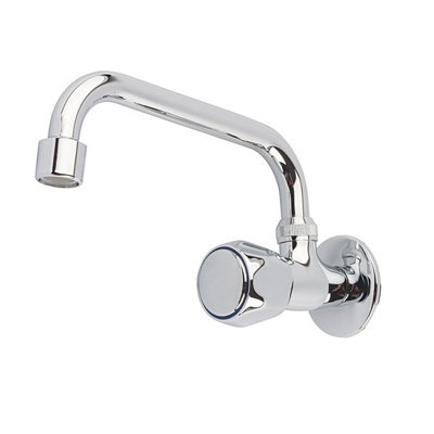 Invena Kitchen Cold Water Tap Single Lever Handle C Type Wall Mounted