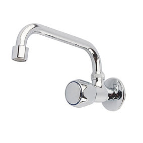 Invena Kitchen Cold Water Tap Single Lever Handle 'C' Type Wall Mounted