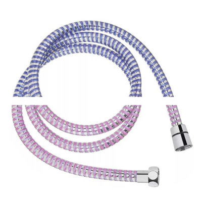 Invena Long Color Changing Shower Bath Hose Chrome Blue and Red 150cm Invena