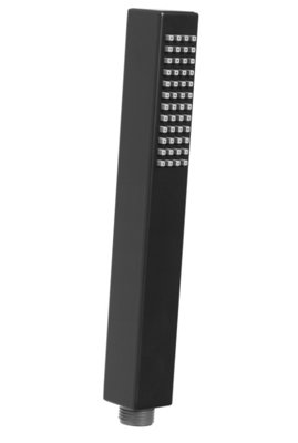 Invena Long Rectangle Shaped Shower Head Replacement Matte Black Colour Bathroom Handle DIY at B&Q