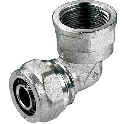 Invena PEX-AL-PEX 16mm x 1/2" Female BSP Compression Fittings Elbow Pipe Connector