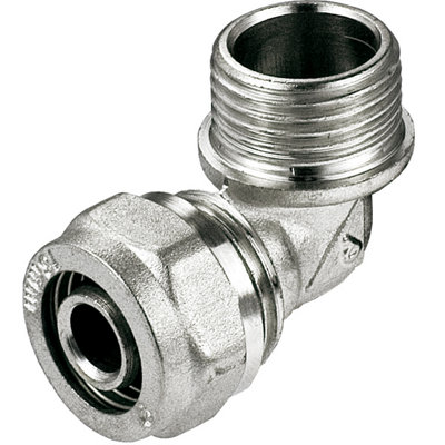 Invena PEX-AL-PEX 16mm x 1/2" Male BSP Compression Fittings Elbow Pipe Connector