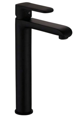 Invena Tall Black Matte Bathroom Sink Faucet Elegant Basin Mixer Single Lever Tap