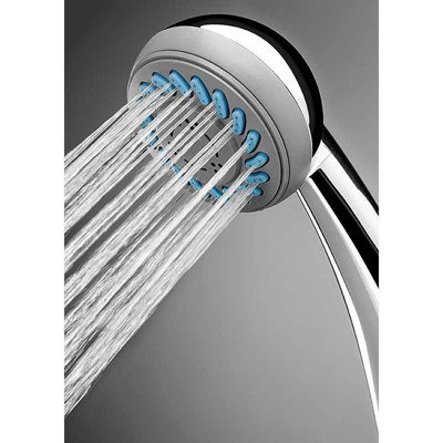 Invena Universal Bathroom 3 Function Shower Head Replacement Chrome Plated Plastic