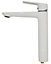 Invena White/Chrome Very Tall Bathroom Sink Elegant Standing Mixer Tap Single Lever