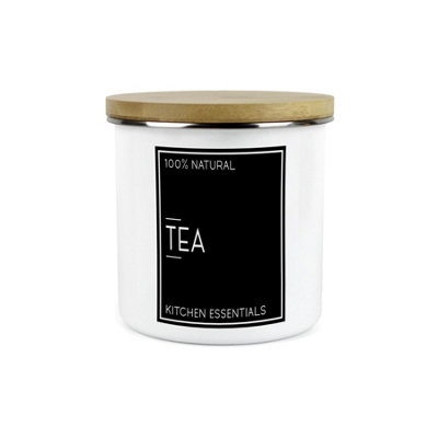 Inverted Minimalist Tea Storage Canister - Natural Black & White Modern ...