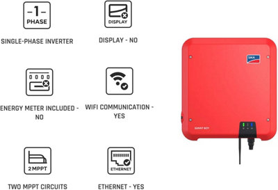 INVERTER SMA 3KW, ON-GRID, SINGLE-PHASE, 2 MPPT, NO DISPLAY, WIFI SMA - SB3.0-1AV-41