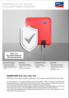 INVERTER SMA 3KW, ON-GRID, SINGLE-PHASE, 2 MPPT, NO DISPLAY, WIFI SMA - SB3.0-1AV-41