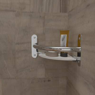 Invisible Creations - Corner Shelf with Built-In Grab Rail Price Comparisons | Compare The Build