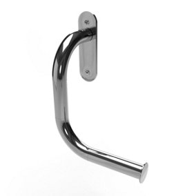 Invisible Creations - Left Hand  L-Shaped Toilet Roll Holder with Safety Grab Rail