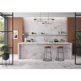 Invisible Gold Matt XL 600mm x 1200mm Porcelain Wall & Floor Tiles (Pack of 2 w/ Coverage of 1.44m2)