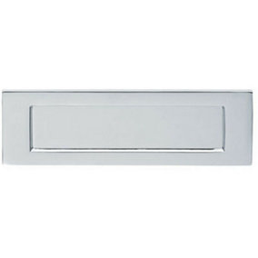 Inward Opening Letterbox Plate 220mm Fixing Centres 255 x 80mm Polished Chrome