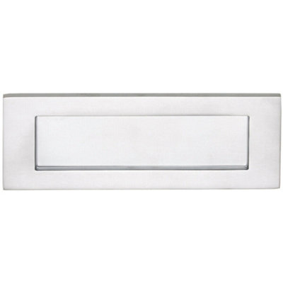 Inward Opening Letterbox Plate 242mm Fixing Centres 278 x 95mm Satin ...