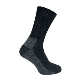 IOMI - 3 Pairs Cotton Diabetic Work Socks 4-8 Black