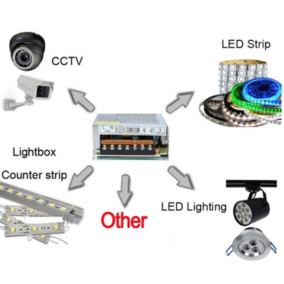 IP20 12V 2A 24W DC Power Supply Adapter, AC 100-120V to DC 12V LED ...