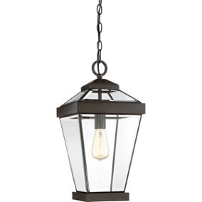 IP23 1 Bulb Chain Lantern Light Western Bronze LED E27 60W MEDIUM