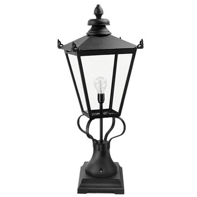 IP23 Black LED Pedestal Light - 1 Bulb E27 200W for Outdoor Use
