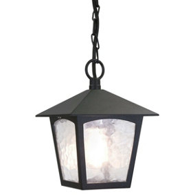 IP43 1 Bulb Chain Lantern Light Black LED E27 100W Bulb External d00215