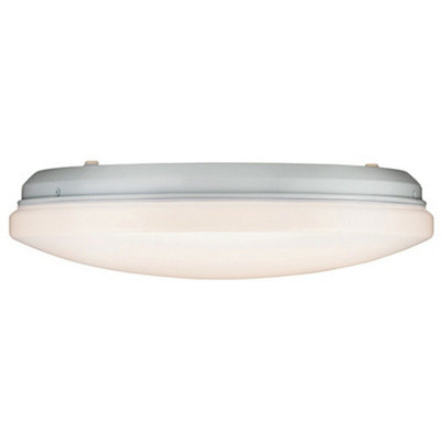 IP44 Bathroom Round LED Bulkhead Ceiling Light 16W Warm White Lamp Gloss White