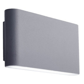 IP44 Grey LED Outdoor Garage Garden Exterior Patio Wall Light Frosted Diffuser