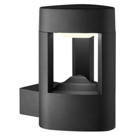 IP44 Grey LED Outdoor Patio Exterior Wall Mount Light Lamp With Clear Diffuser