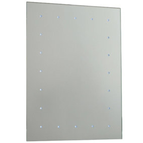 IP44 LED Bathroom Mirror 60cm x 45cm Battery Powered Wall Light Push Switch