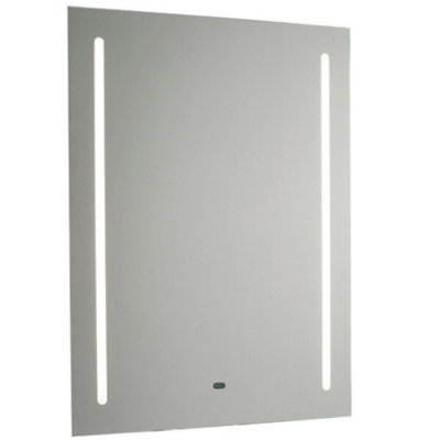 IP44 LED Bathroom Mirror 70cm x 50cm Vanity Light IR Switch & Dual Shaver Socket