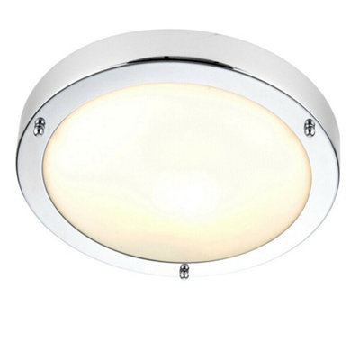 IP44 Outdoor Dimmable Bulkhead Light Chrome Plate Bathroom Flush Ceiling Lamp