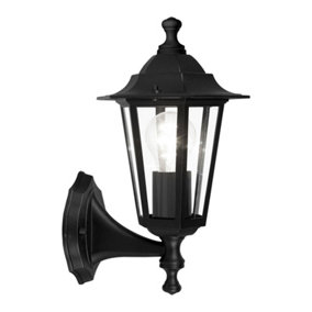 IP44 Outdoor Wall Ceiling Light Black Aluminium Lantern 1 x 60W E27 Bulb Porch Lamp