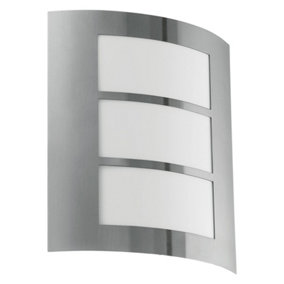 IP44 Outdoor Wall Light Stainless Steel Modern 1 x 60W E27 Bulb Porch Lamp