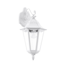 IP44 Outdoor Wall Light White Traditional Lantern 1x 60W E27 Porch Lamp Down