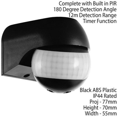 IP44 Outdoor Wall Mounted PIR Light Switch 12m Range Motion Sensor 1000W LED