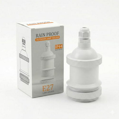 IP44 Rainproof E27 Lamp Holder with Cable Connector for Garden Patio ...