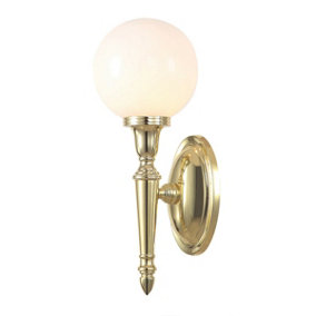 IP44 Wall Light Globe Shaped Glass Shade LED Included Polished Brass LED G9 3.5W