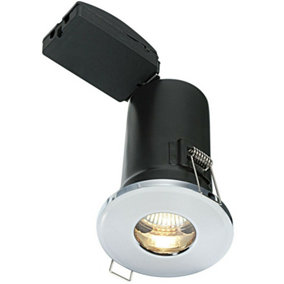 IP65 Bathroom FIRE RATED GU10 Lamp Ceiling Down Light Chrome PUSH FIT FAST FIX