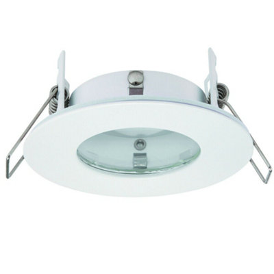 IP65 Bathroom Slim Round Ceiling Downlight Matt White Recessed GU10 LED Lamp