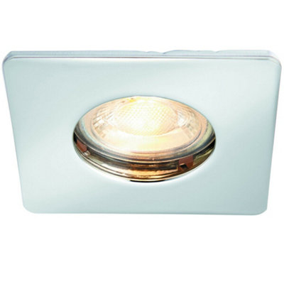 IP65 Bathroom Slim Square Ceiling Downlight Brushed Chrome Recessed ...