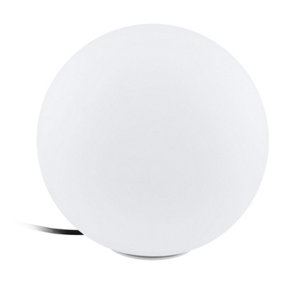 IP65 Outdoor Garden Ball Light White Plastic 1 x 40W E27 Bulb 300mm Globe