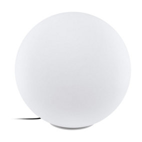 IP65 Outdoor Garden Ball Light White Plastic 1 x 40W E27 Bulb 600mm Globe
