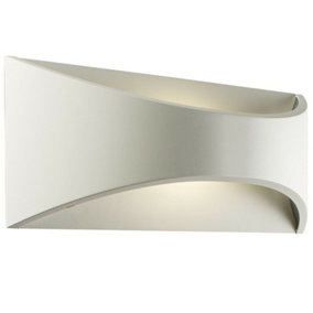 IP65 Outdoor Modern Curved Wall Light White Texture Aluminium 12W Warm White LED