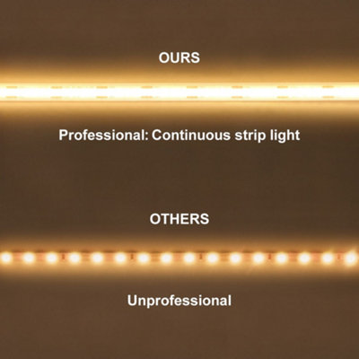 IP65 Water Proof Outdoor & Indoor LED Strip Light Tape Warm White Continuous COB Illumination 5 Metres 12v