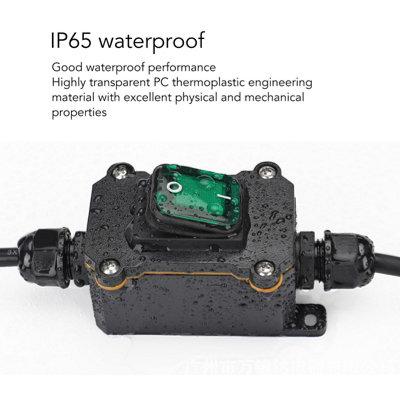 IP65 waterproof 4-pin in-line wire switch with green rocker button for ...