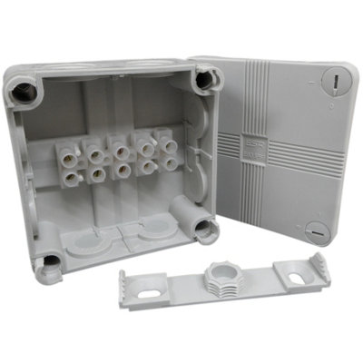IP66 Outdoor Junction Box 91x47mm with 20mm Knockouts - Grey - 3