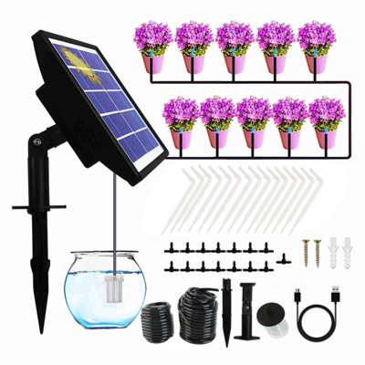 IP67 Solar Automatic Drip Irrigation Kit: Waterproof system with anti-siphon function