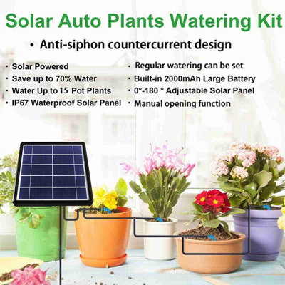 IP67 Solar Automatic Drip Irrigation Kit: Waterproof system with anti ...