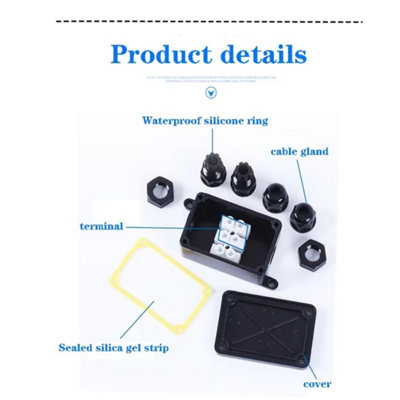 IP68 Waterproof Junction Box 2-Way Outdoor Cable Connector for CCTV ...